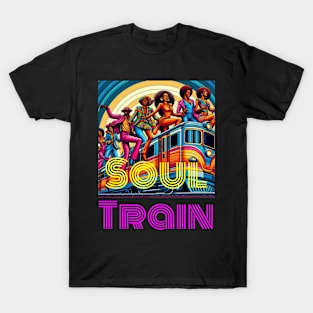 Soul Train  retro-style  energetic dancers 70s t0 90s T-Shirt